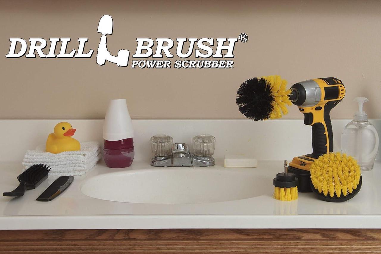 Alt view image 6 of 7 - Drill Brush Attachment - Bathroom Surfaces Tub, Shower, Tile and Grout All Purpose Power Scrubber Cleaning Kit Grout Drill Brush Set  Drill Brushes by Drill Brush Power Scrubber by Useful Products