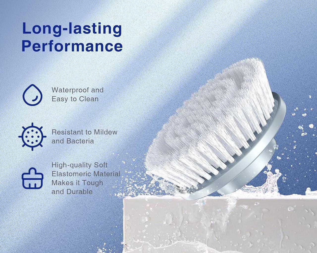 Alt view image 2 of 6 - LABIGO Brush Head 4 Pack, Replaceable Brush Heads for Spin Scrubber, Cordless Spin Scrubber Power Cleaning Brush for Bathroom Floor