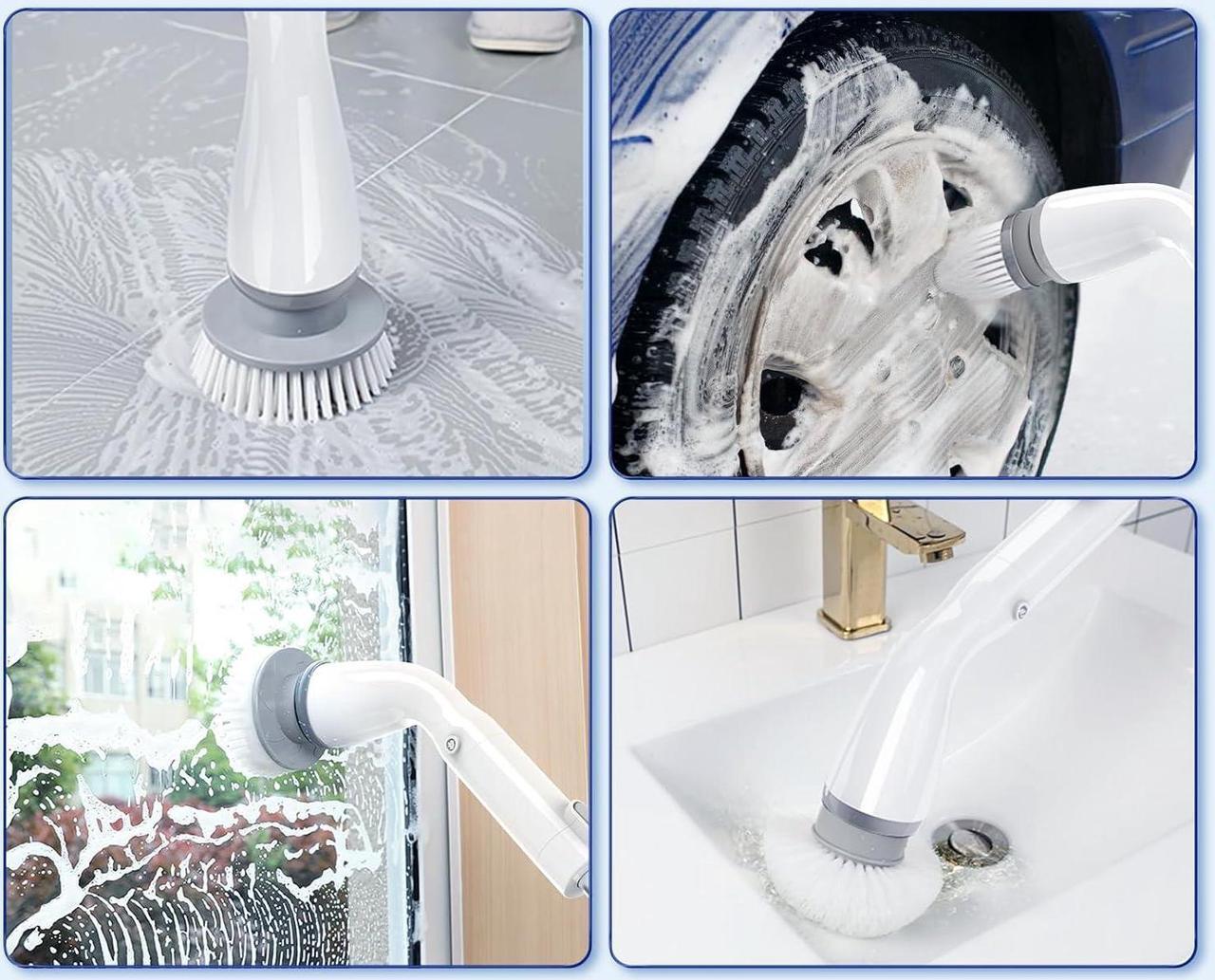 Alt view image 4 of 6 - LABIGO Brush Head 4 Pack, Replaceable Brush Heads for Spin Scrubber, Cordless Spin Scrubber Power Cleaning Brush for Bathroom Floor
