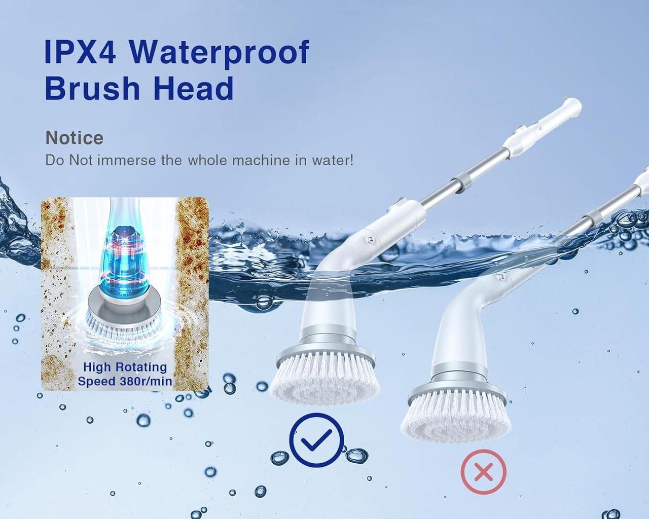 Alt view image 5 of 6 - LABIGO Brush Head 4 Pack, Replaceable Brush Heads for Spin Scrubber, Cordless Spin Scrubber Power Cleaning Brush for Bathroom Floor