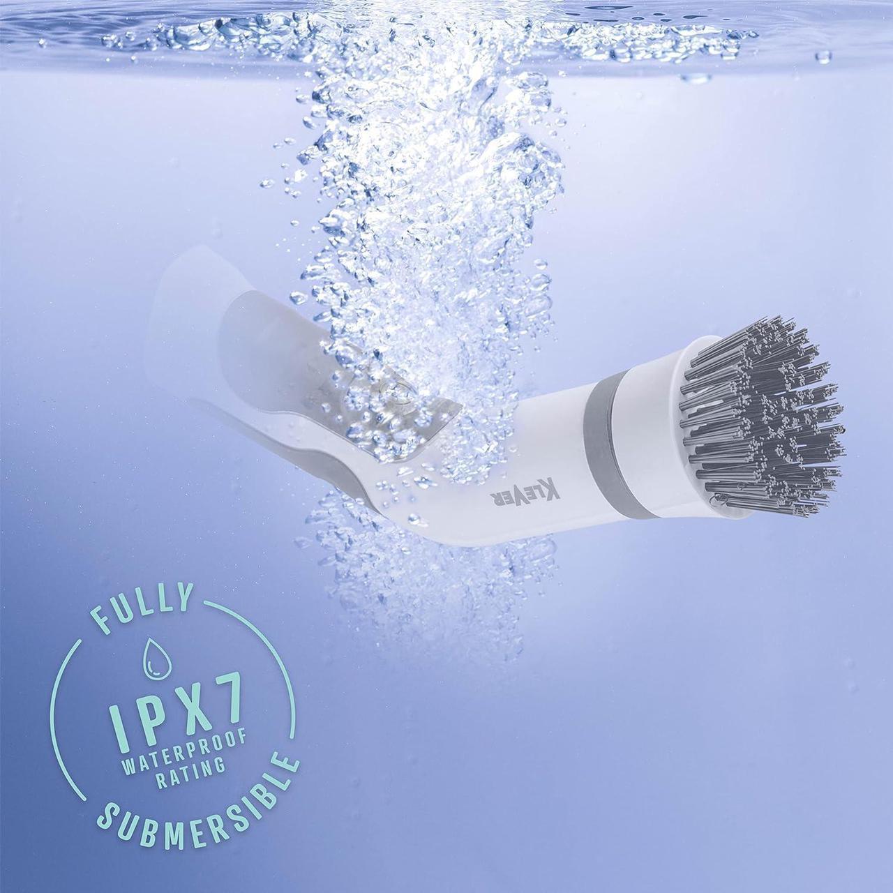 Alt view image 4 of 7 - Electric Spin Scrubber with 18 Brushes  Submersible, USB-Charging Electric Scrub Brush for Cleaning Hard Surfaces  Hard- & Soft-Bristled Power Cleaning Brushes  Klever Home Essentials for New Home