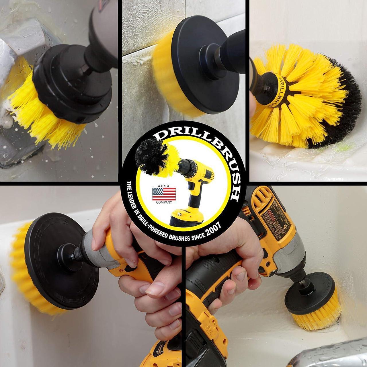 Alt view image 2 of 7 - Drill Brush Power Scrubber by Useful Products - Shower Brush - Shower Cleaner - Toilet Cleaner - Bathroom Cleaner - Toilet Brush - Tile Cleaner - Floor Cleaner - Bathroom Accessory Set - Clean Shower