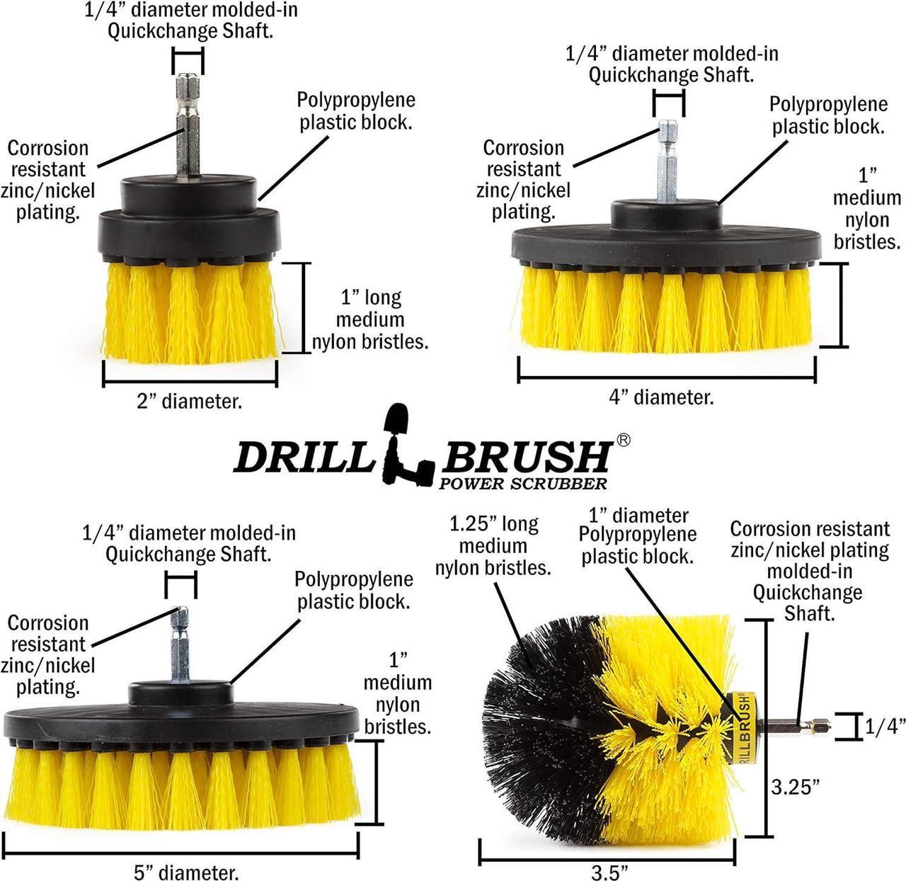 Alt view image 5 of 7 - Drill Brush Power Scrubber by Useful Products - Shower Brush - Shower Cleaner - Toilet Cleaner - Bathroom Cleaner - Toilet Brush - Tile Cleaner - Floor Cleaner - Bathroom Accessory Set - Clean Shower