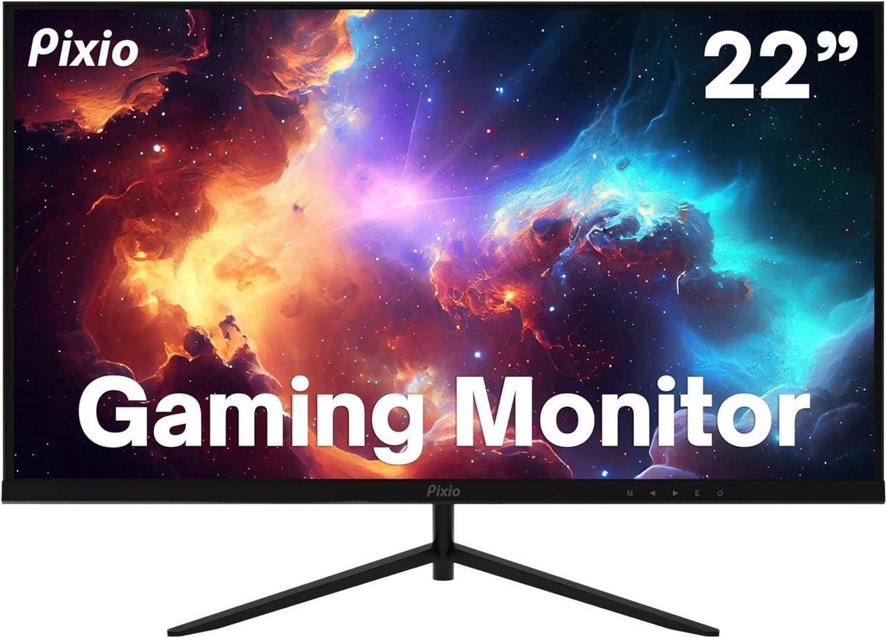 Pixio PX222 22 inch 75Hz Refresh Rate FHD 1080p Resolution VA Panel Gaming Monitor with VGA and HDMI Inputs