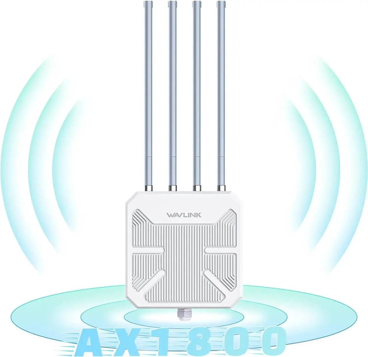 Main image of WAVLINK Outdoor WiFi 6 Extender AX1800 High Power Outdoor Weatherproof WiFi Range Extender Access Point with Passive/Active POE, Dual Band 2.4GHz+5GHz, 4x8dBi Detachable Antenna