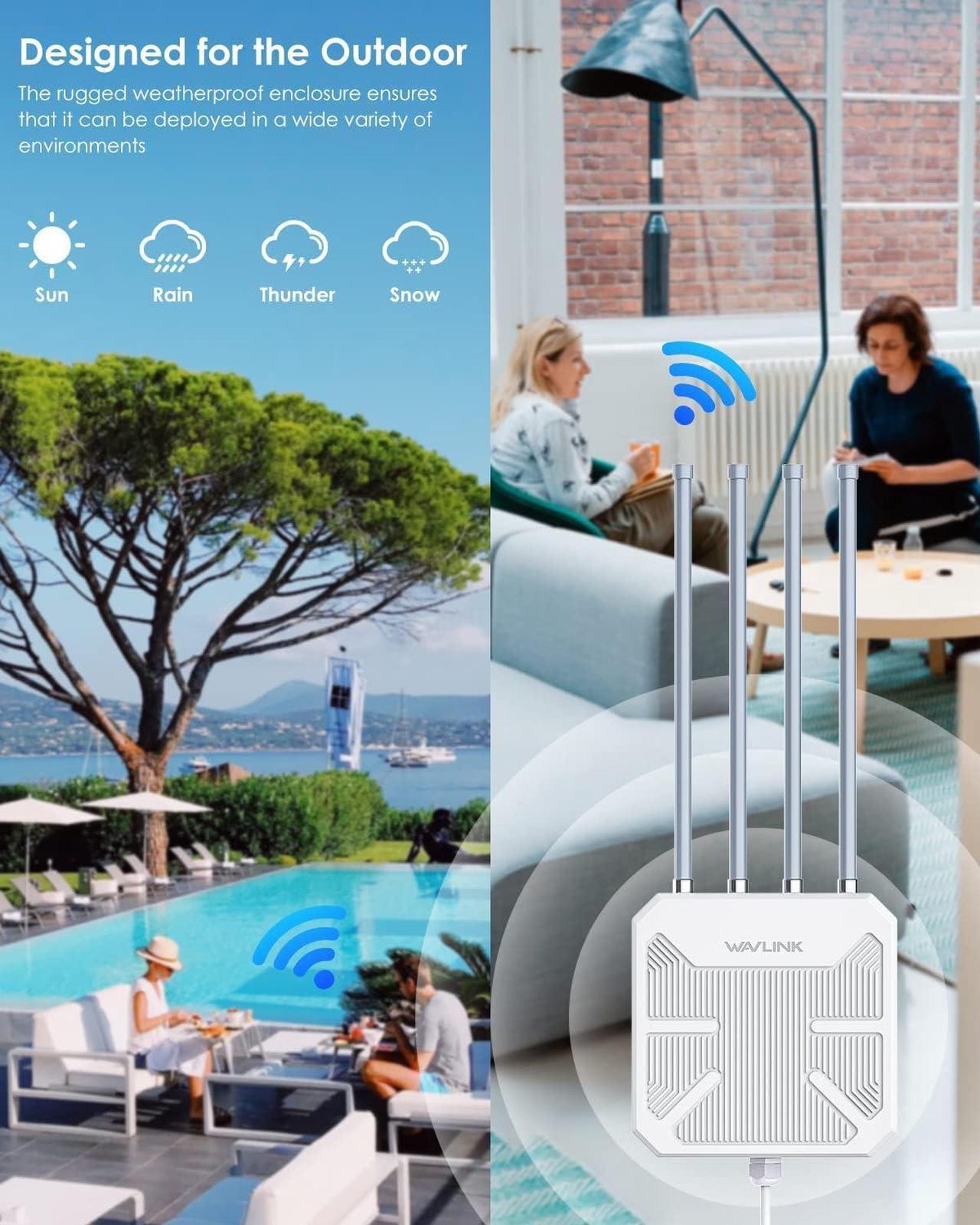 Alt view image 3 of 7 - AX1800 WiFi 6 Wireless Outdoor Access Point,Long Range Outdoor WiFi with PoE | Dual Band | Up to 128 Devices|IP67 Waterproof,Supports Mesh Extender/AP/Repeater for Farm,Courtyard,RV,Campsite