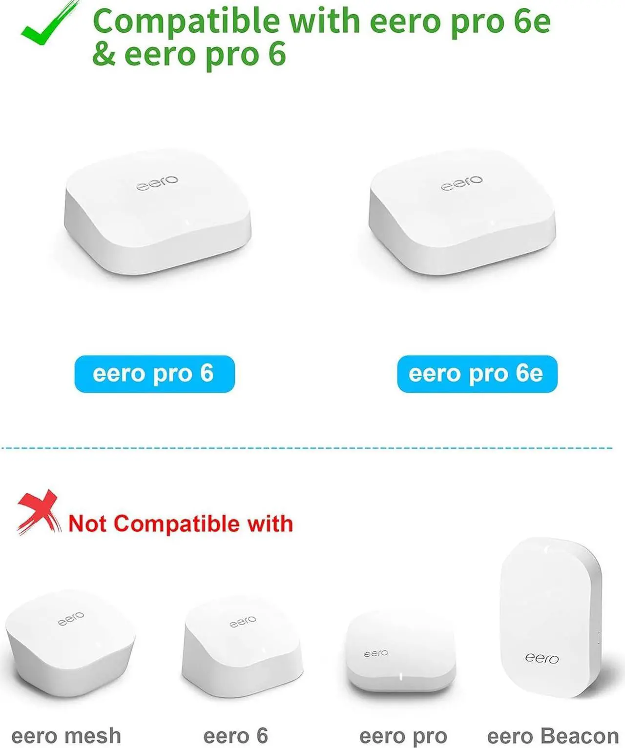 Alt view image 2 of 7 - COOLWUFAN Wall Mount Holder for eero Pro 6 or eero Pro 6E Home WiFi System-Simple and Sturdy Stand Bracket for eero Pro 6E & Pro 6 tri-Band mesh Wi-Fi 6 System (White(3 Pack))