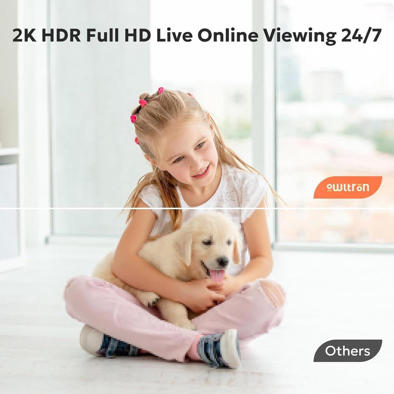 Alt view image 2 of 7 - Indoor Security Camera 2K, Owltron 360 Camera for Home Security with Motion Detection, Baby Monitor Camera with Phone App, 2.4G WiFi Camera with Night Vision & 2-Way Audio, Works with Alexa