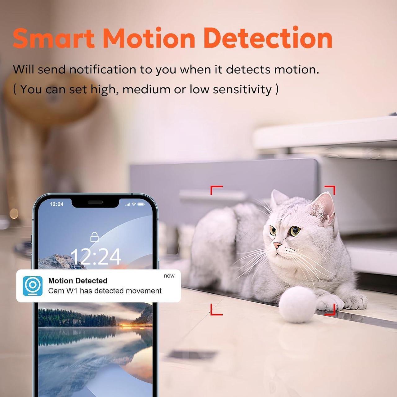 Alt view image 4 of 7 - Indoor Security Camera 2K, Owltron 360 Camera for Home Security with Motion Detection, Baby Monitor Camera with Phone App, 2.4G WiFi Camera with Night Vision & 2-Way Audio, Works with Alexa
