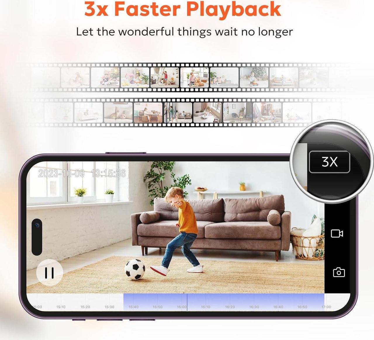 Alt view image 7 of 7 - Indoor Security Camera 2K, Owltron 360 Camera for Home Security with Motion Detection, Baby Monitor Camera with Phone App, 2.4G WiFi Camera with Night Vision & 2-Way Audio, Works with Alexa