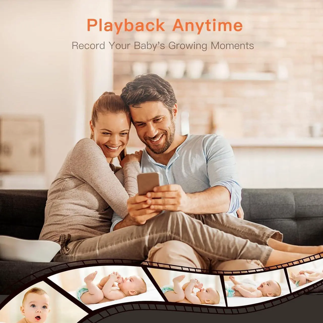 Alt view image 3 of 6 - Video Baby Monitor, Audio Monitor with 2K Ultra HD WiFi Camera,5" Color Display,Night Vision,Lullabies,Cry Detection,Motion Detection,Temp & Humidity Sensor,Two Way Talk,App Control
