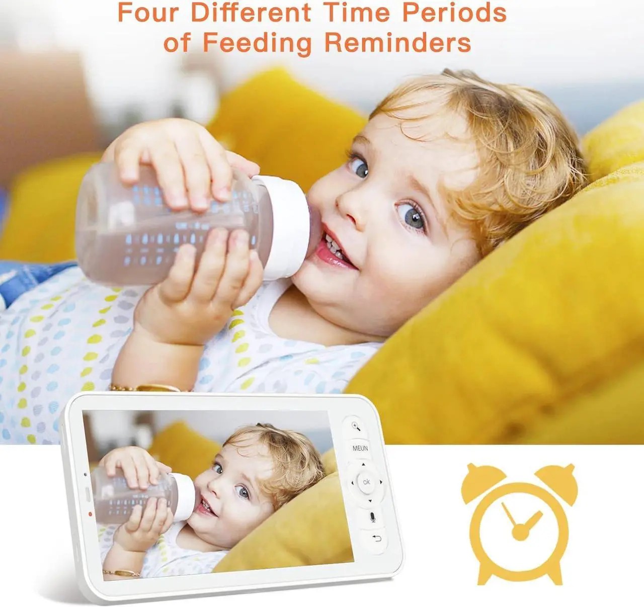 Alt view image 6 of 6 - Video Baby Monitor, Audio Monitor with 2K Ultra HD WiFi Camera,5" Color Display,Night Vision,Lullabies,Cry Detection,Motion Detection,Temp & Humidity Sensor,Two Way Talk,App Control