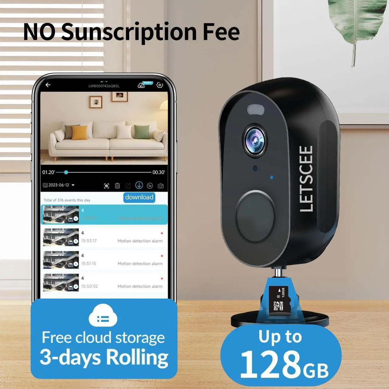Alt view image 6 of 7 - Wireless Battery Cameras Outdoor.Indoor Outdoor Home Security Cameras, with Night Version,Motion Detection,2-Way Audio,Waterproof,Cloud Storage,No Subscription(4 Pack)