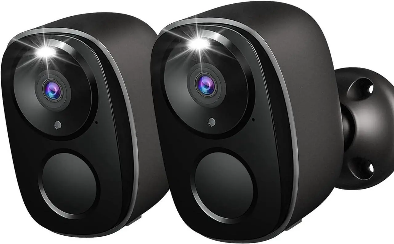 Main image of 2K Security Cameras Wireless Outdoor,2pc WiFi Security Indoor Cameras for Home Security with Spotlight & Siren Alarm, 2-Way Audio, Color Night Vision, AI Detection for Home Security, Waterproof