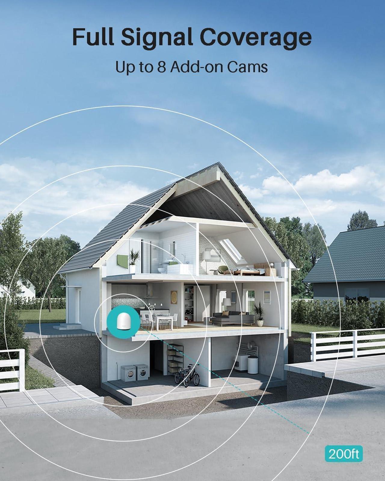 Alt view image 5 of 7 - WUUK 2K Solar Security Cameras Wireless Outdoor, Homebase Support Up to 8 Cams, 2 Cams Kit with Forever Power, No Monthly Fee, 32GB Local Storage, Compatible for Alexa, Google Home&IFTTT, 2.4G&5G WiFi