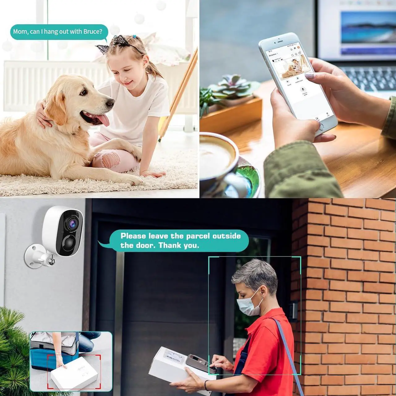Alt view image 5 of 6 - Gadpiparty Security Cameras Wireless Outdoor 2 Pack, 1080P WiFi Surveillance Indoor Home Camera Battery Powered, Night Vision AI Motion Detection 2-Way Talk Waterproof Siren Alarm Cloud/SD Storage