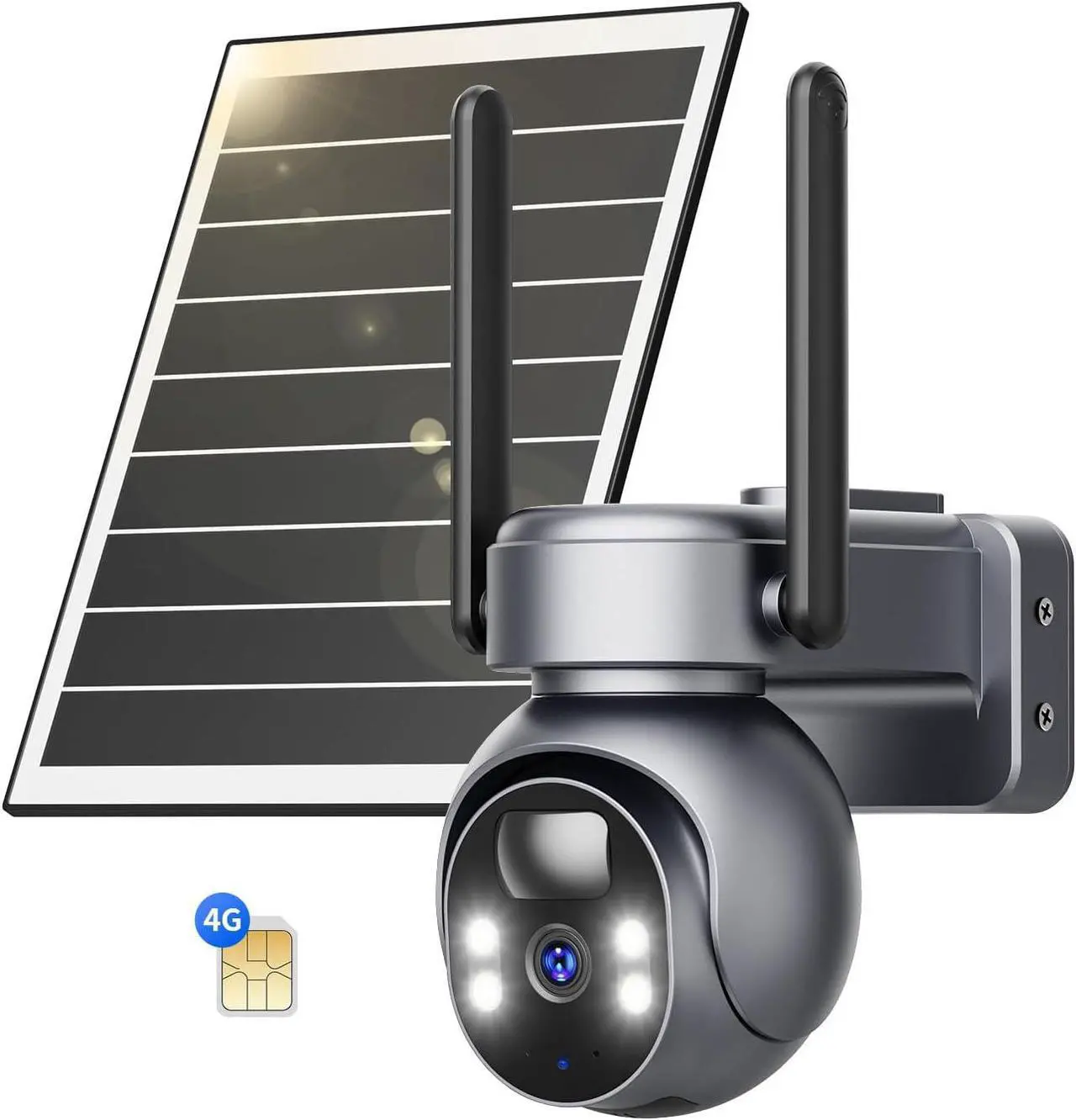 Main image of LIWAN 4G LTE Cellular Security Camera Wireless Outdoor (Includes SIM Card), 2K Solar Powered No WiFi Camera for Home, 360° Full Cover, Color Night Vision, 2 Way Talk, PIR Motion & Siren Alerts