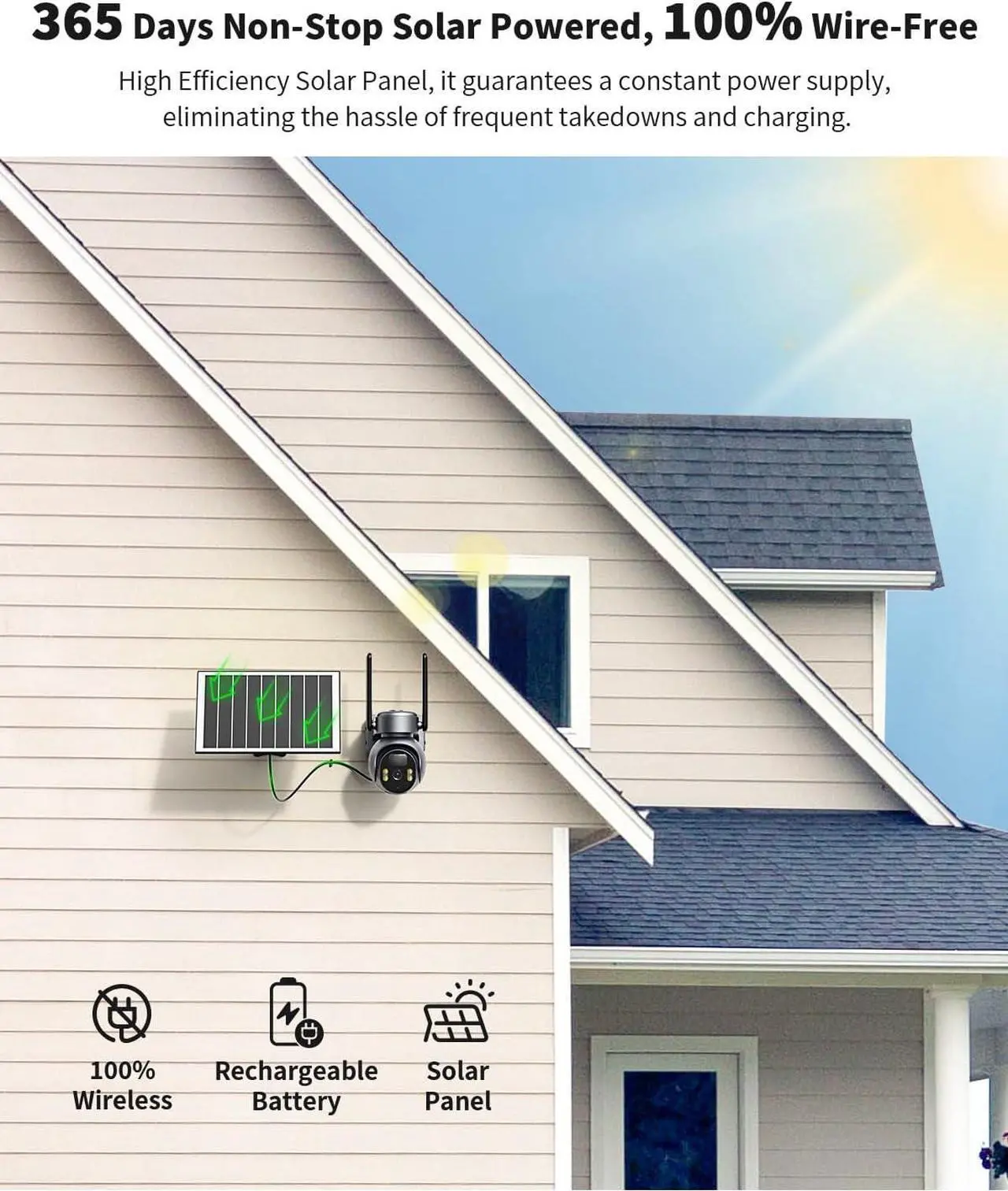 Alt view image 4 of 7 - LIWAN 4G LTE Cellular Security Camera Wireless Outdoor (Includes SIM Card), 2K Solar Powered No WiFi Camera for Home, 360° Full Cover, Color Night Vision, 2 Way Talk, PIR Motion & Siren Alerts