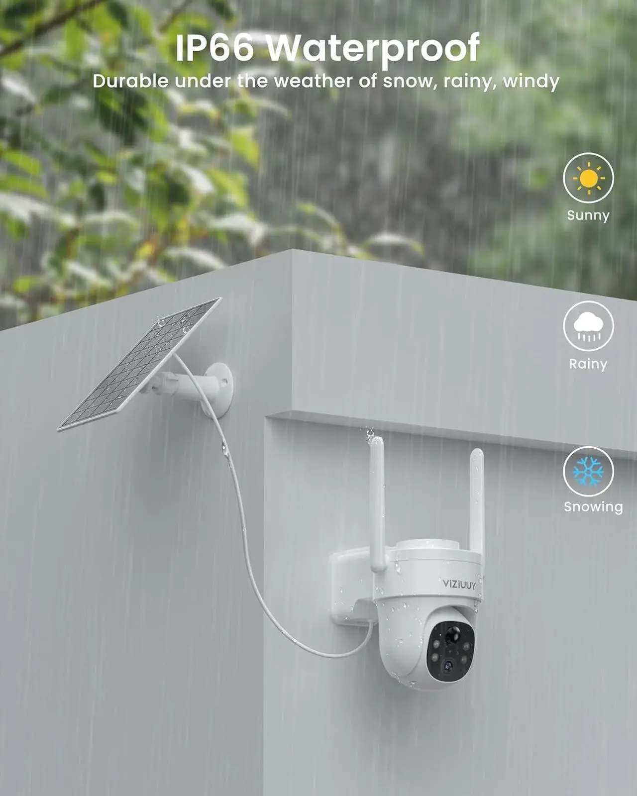 Alt view image 6 of 7 - Solar Security Cameras Wireless Outdoor, 2 Pack 3MP Security Cameras Wireless Outdoor, Pan Tilt 360°WiFi Camera with Color Night Vision/PIR Sensor/2-Way Audio/Alexa/Google Assistant