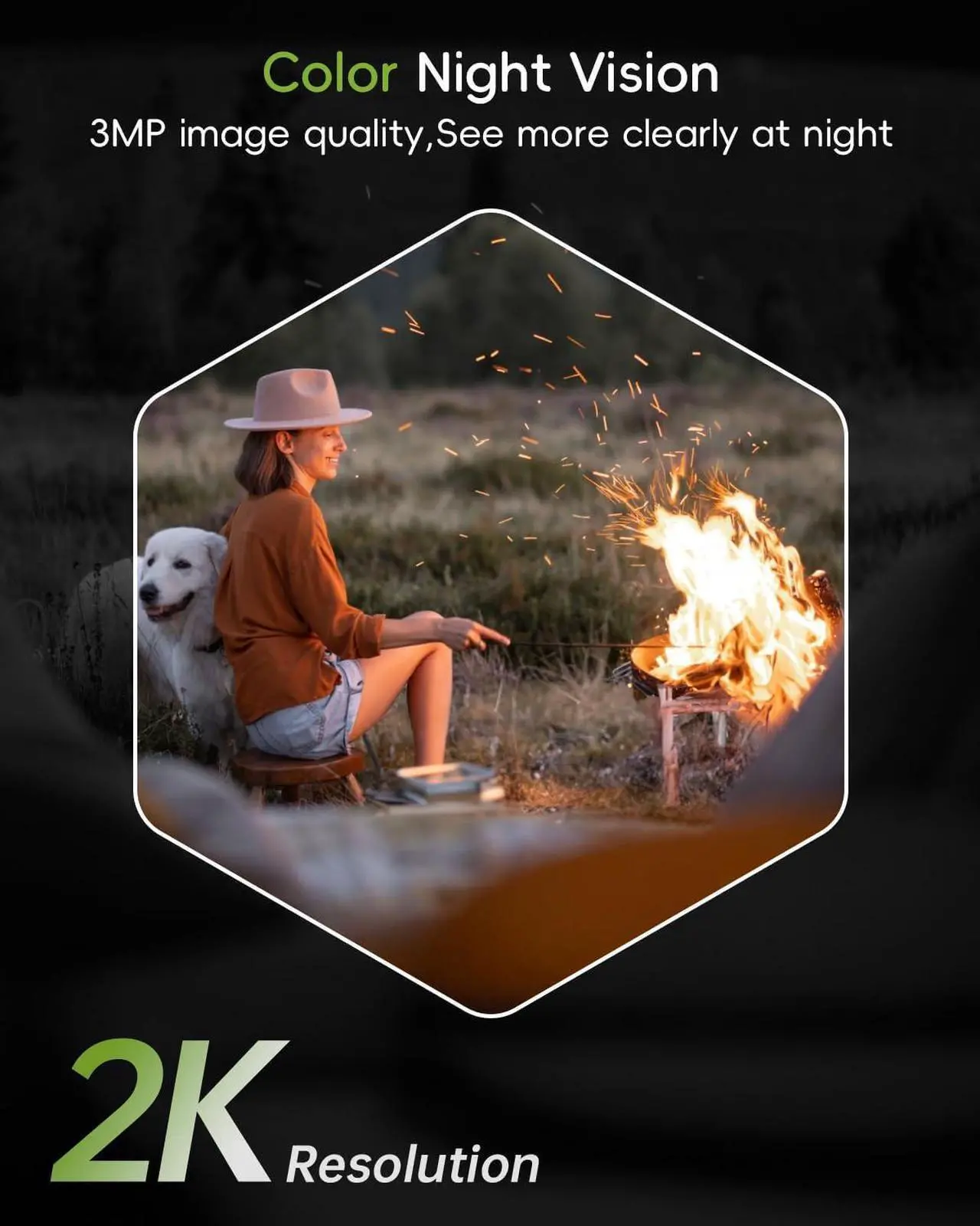 Alt view image 4 of 7 - Security Cameras Wireless Outdoor, 2K Solar WiFi Cameras for Home Security Outside, Battery Powered Surveillance Camera, Color Night Vision/Motion Sensor/Work with Alexa/Cloud/SD Card