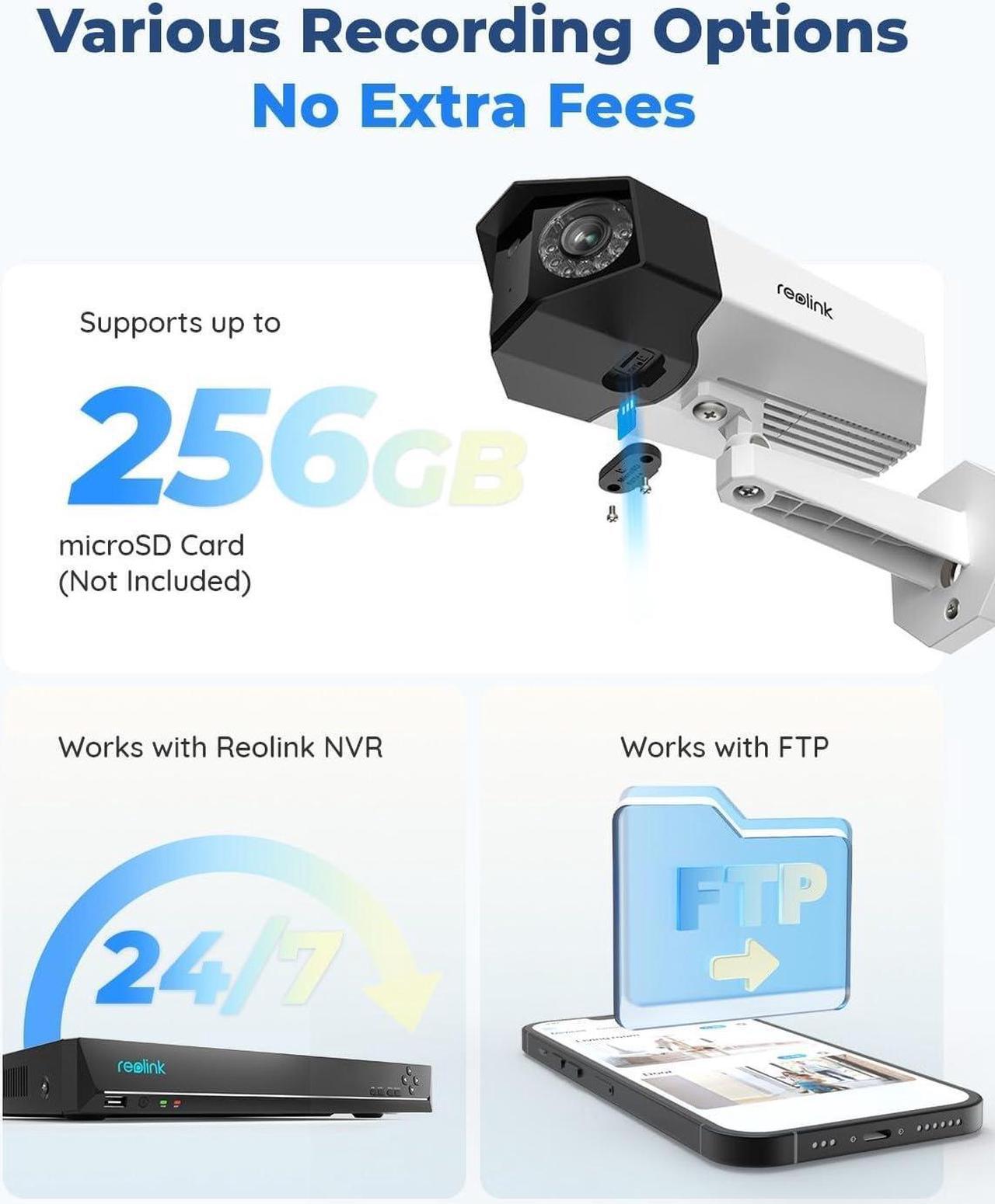 Alt view image 5 of 7 - REOLINK 4K PoE Security Camera System, Home Outdoor IP Camera in 180 Degree Viewing Angle, Human/Vehicle/Pet Detection, Color Night Vision, Two Way Talk, Up to 256GB microSD Card, Duo 2 PoE