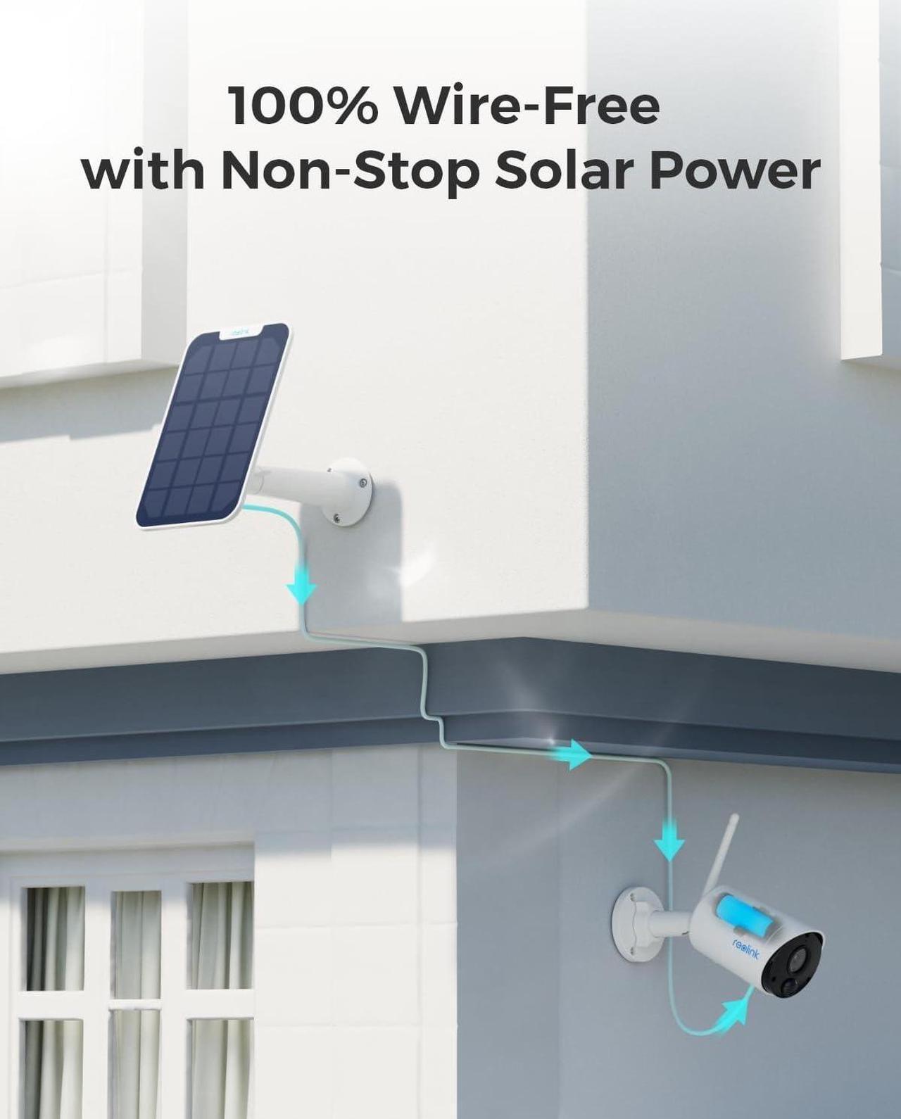 Alt view image 3 of 7 - REOLINK Argus Eco+SP - 2K Solar WiFi Security Cameras Outdoor Wireless, No Hub Needed, 3MP Night Vision, Human/Vehicle Detection, Solar Powered Wireless Home Security Camera Works with Alexa