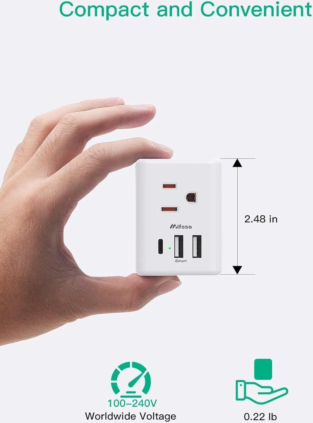 Alt view image 6 of 7 - 2 Pack Outlet Extender Multi Plug Outlet, USB Wall Charger with 3 USB Ports (1 USB C), No Surge Protector Cruise Essentials for Ship and Travel, ETL Listed
