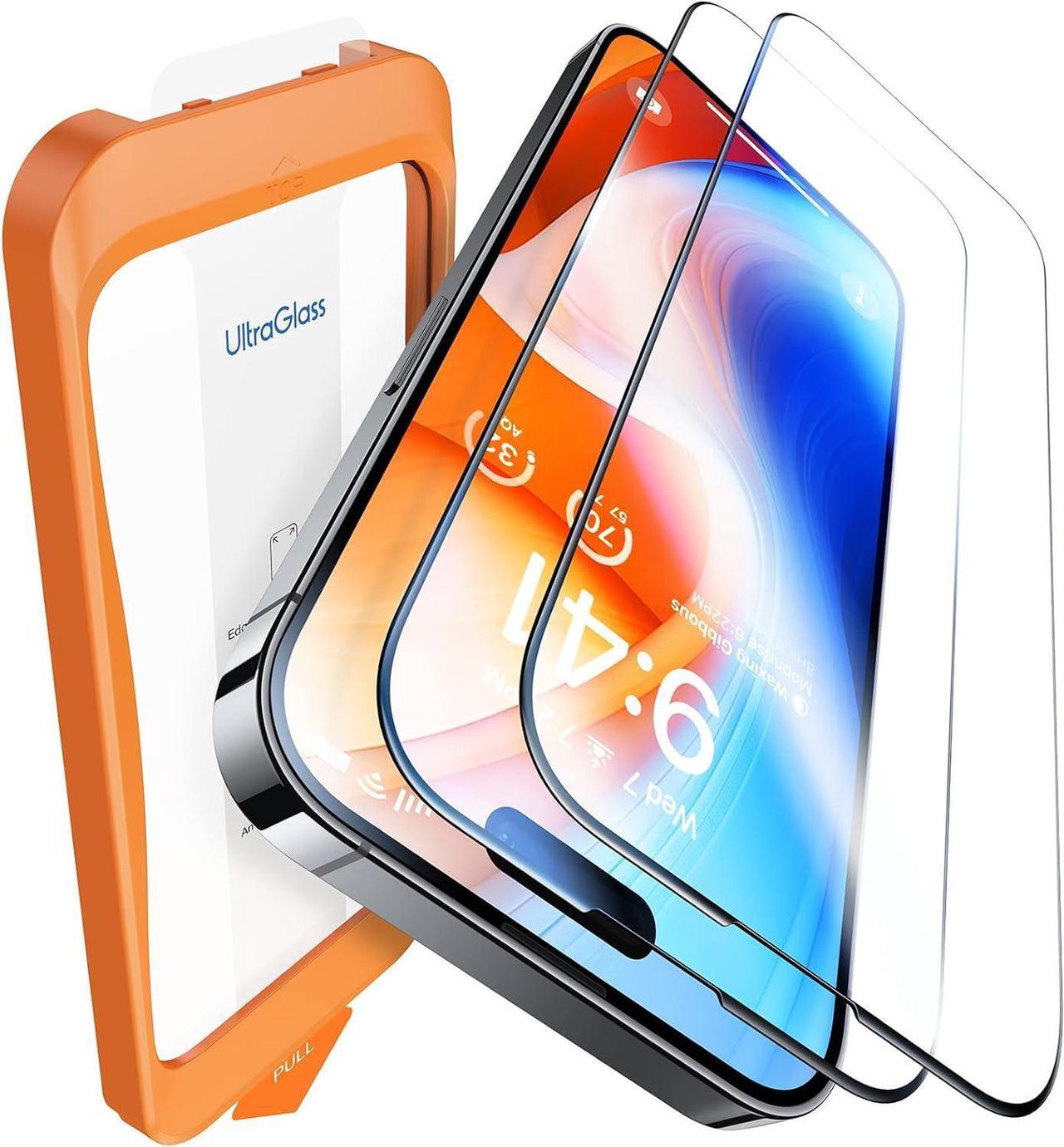 Main image of UltraGlass 9H+ Glass for iPhone 14 Pro Max Screen Protector [Military Grade Shatterproof & Longest Durable] Screen Protector 14 Pro Max Tempered Glass, Anti-fingerprint, 2 Packs