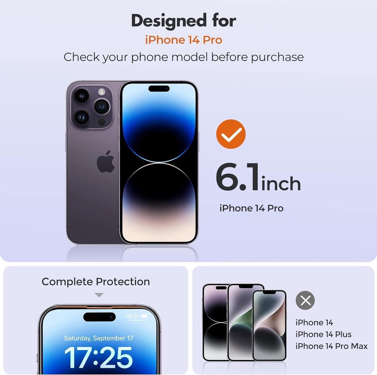 Alt view image 2 of 7 - UNBREAKcable 3-Pack Screen Protector for iPhone 14 Pro, Double Shatterproof Tempered Glass [Easy Installation Frame] [9H Hardness] [99.99% HD Clear] [Case Friendly] for iPhone 14 Pro 6.1 inch
