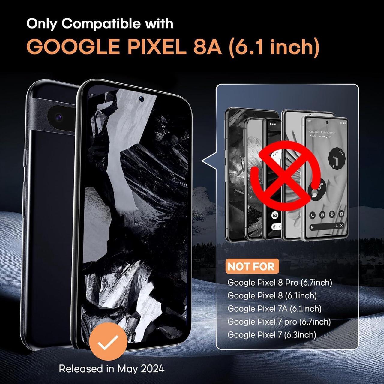 Alt view image 2 of 6 - AACL 4 Pack for Google Pixel 8a Screen Protector [Not Glass] - Film for Pixel 8a Screen Protector [Fingerprint Compatible][Alignment Tool][7H Hybrid][2024]