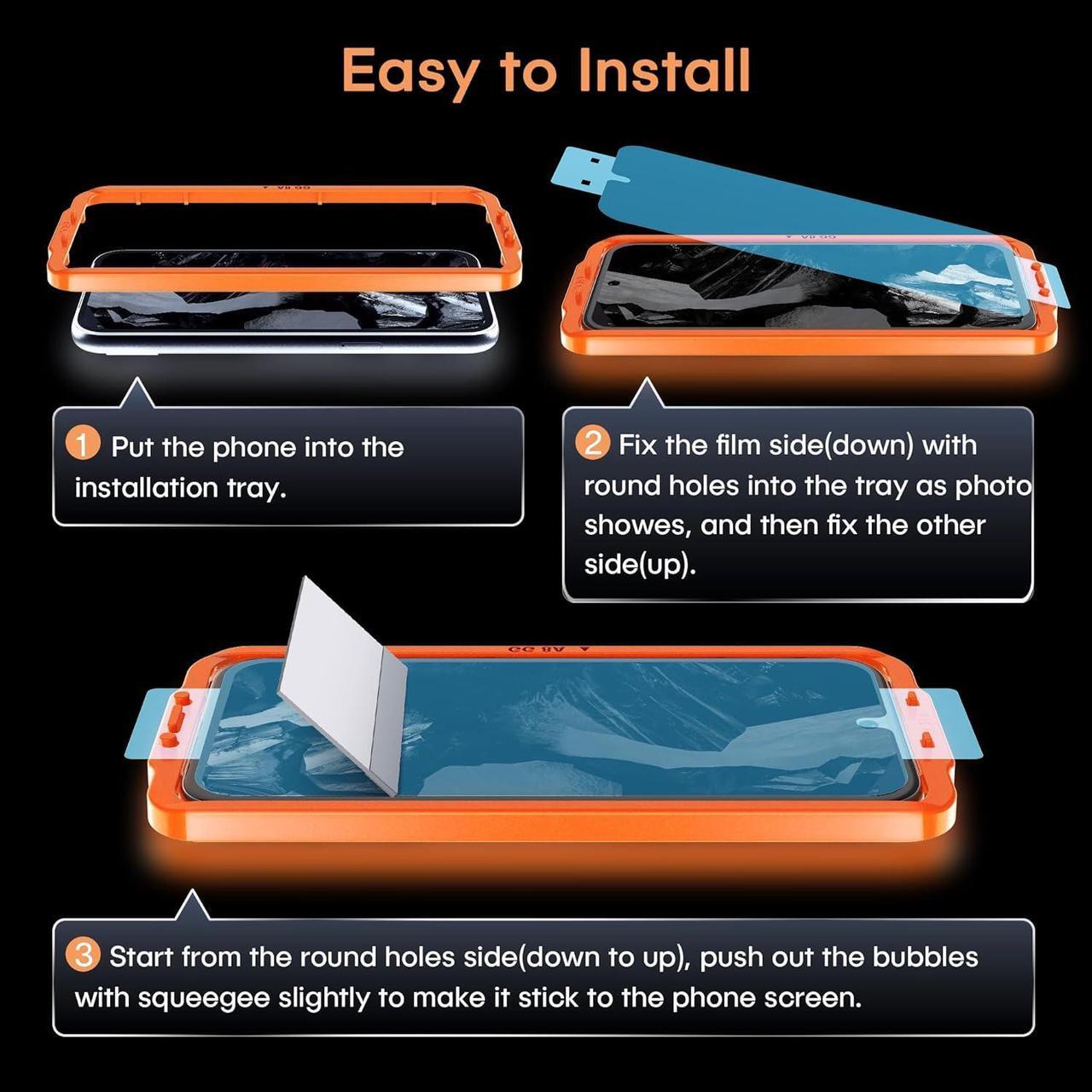 Alt view image 5 of 6 - AACL 4 Pack for Google Pixel 8a Screen Protector [Not Glass] - Film for Pixel 8a Screen Protector [Fingerprint Compatible][Alignment Tool][7H Hybrid][2024]