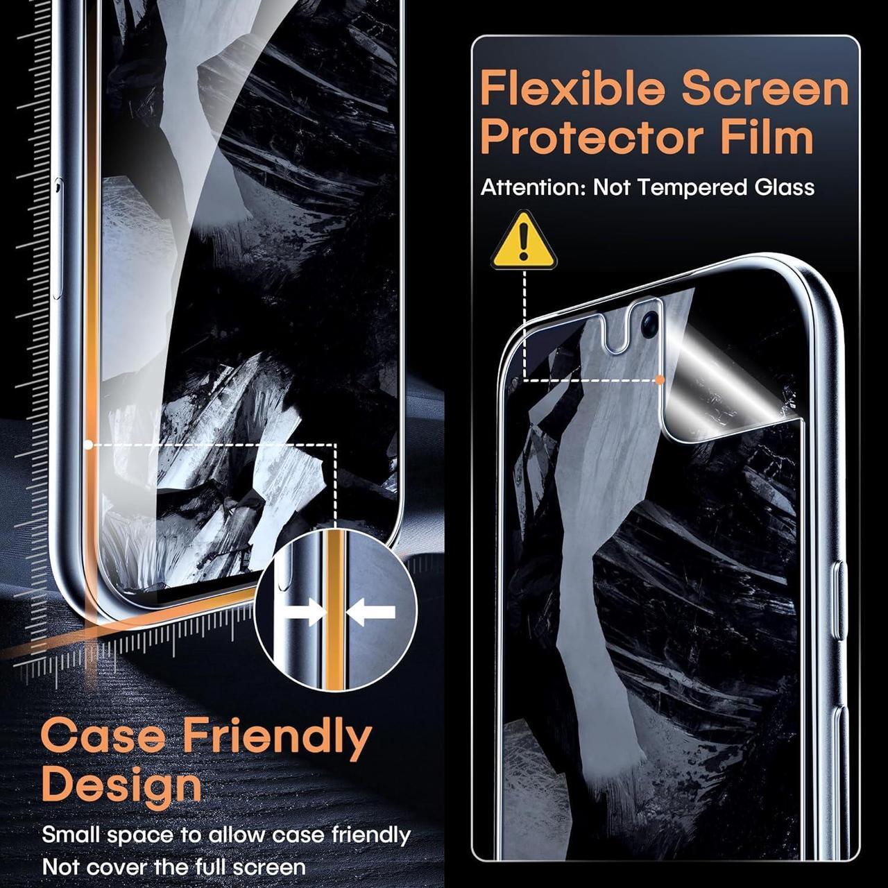 Alt view image 4 of 6 - AACL 4 Pack for Google Pixel 8a Screen Protector [Not Glass] - Film for Pixel 8a Screen Protector [Fingerprint Compatible][Alignment Tool][7H Hybrid][2024]