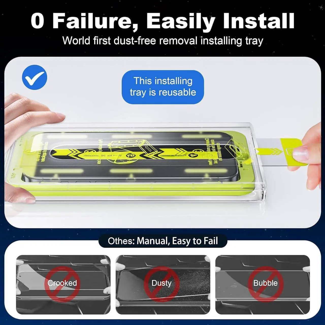 Alt view image 4 of 6 - WSKEN for iPhone 15 Pro Max Privacy Screen Protector [Auto-Dust Removal] Full Coverage Screen 2.5D Edge 28 Degree 10s HD Tempered Glass Film with Dust Clean Installing House 2023 5G 6.7inch - 2 Pack