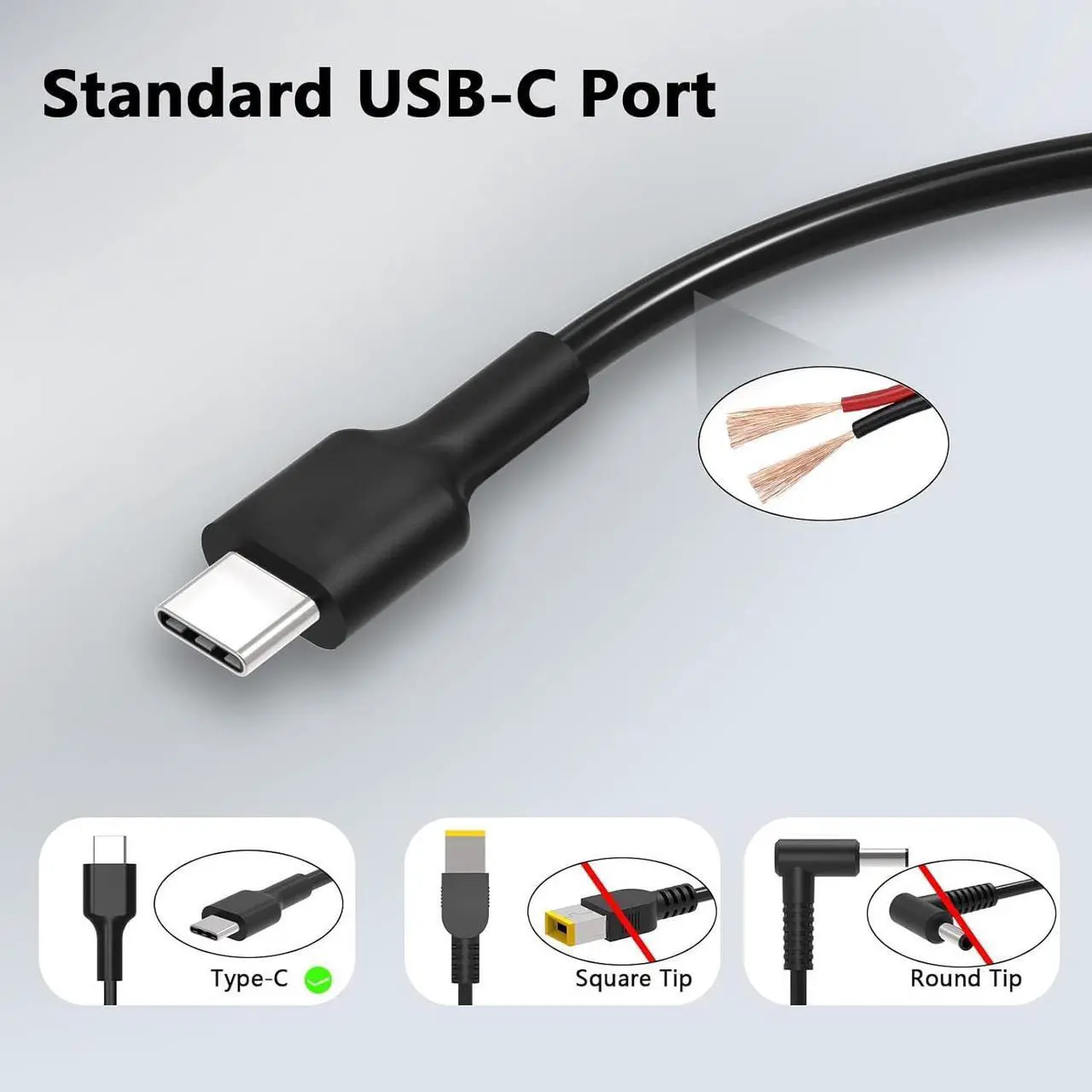 Alt view image 4 of 7 - 45W USB-C Chrome Book. Laptop Charger for HP Chromebook X360 14 11 11A 12, for Lenovo Acer Google Asus Samsung ct-x636f USBC Type C Computer Power Supply Flat Adapter Fast Charging Cord Replacement