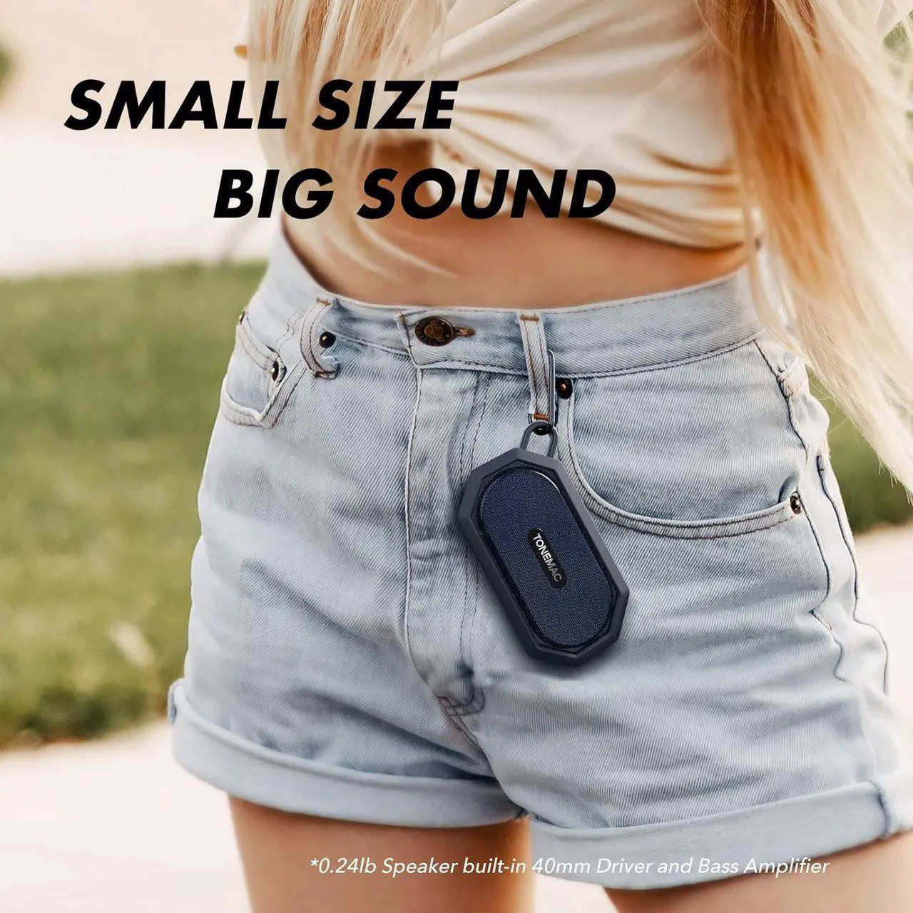 Alt view image 2 of 7 - Portable Bluetooth Speakers, IPX7 Waterproof Wireless Speaker Best for Outdoor Travel, Deep Bass, 6H Playtime, Durable Protecting Case, Mini Shower Speaker with 3.5mm AUX for MP3/MP4 -Blue