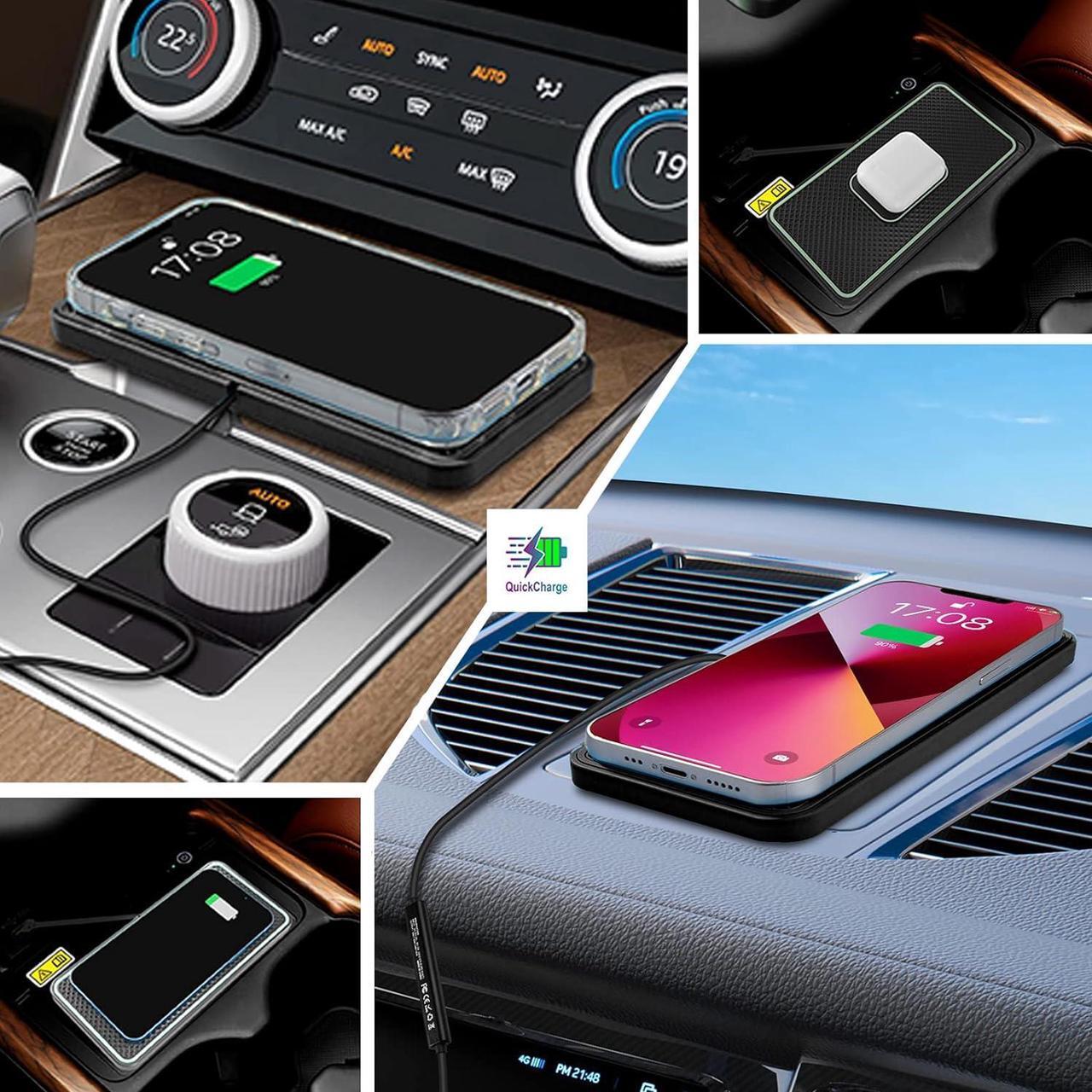 Alt view image 2 of 6 - Wireless Charger Car Charging pad,SANMIDO Fast Wireless Phone Charger Cell Phone Non Slip Cordless Charging mat Compatible with iPhone 11/12/12/14/15 Galaxy S21/S22/S23/24 NOTE10 (C1P)