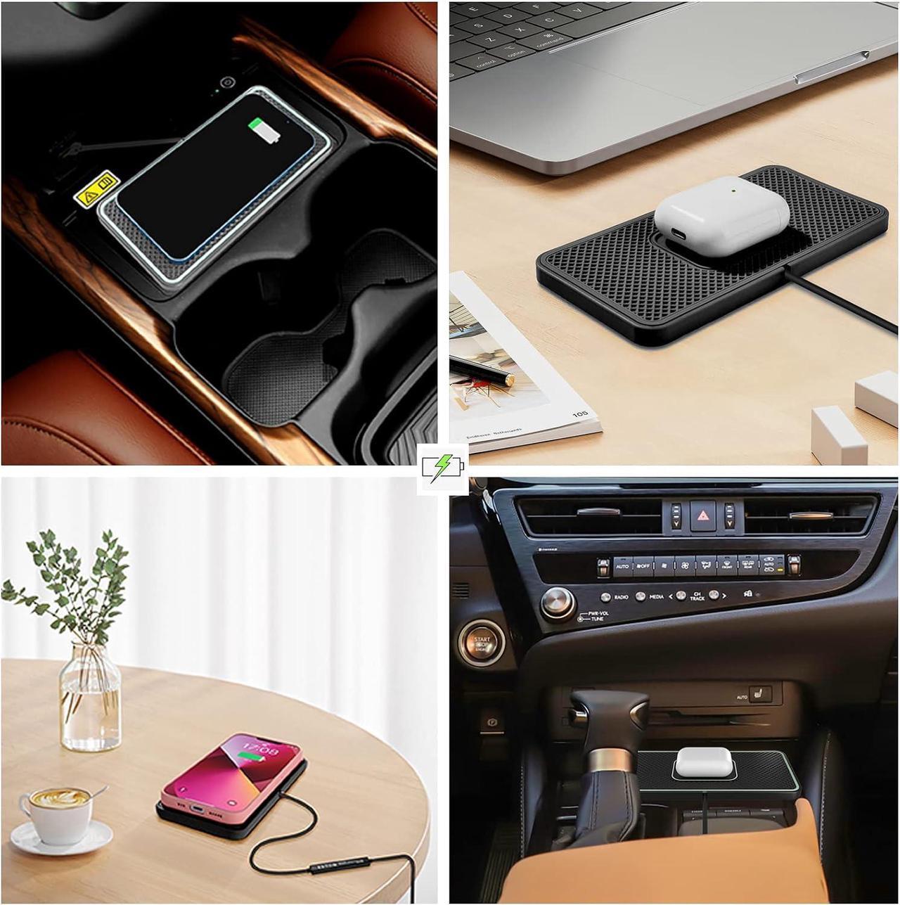 Alt view image 6 of 6 - Wireless Charger Car Charging pad,SANMIDO Fast Wireless Phone Charger Cell Phone Non Slip Cordless Charging mat Compatible with iPhone 11/12/12/14/15 Galaxy S21/S22/S23/24 NOTE10 (C1P)