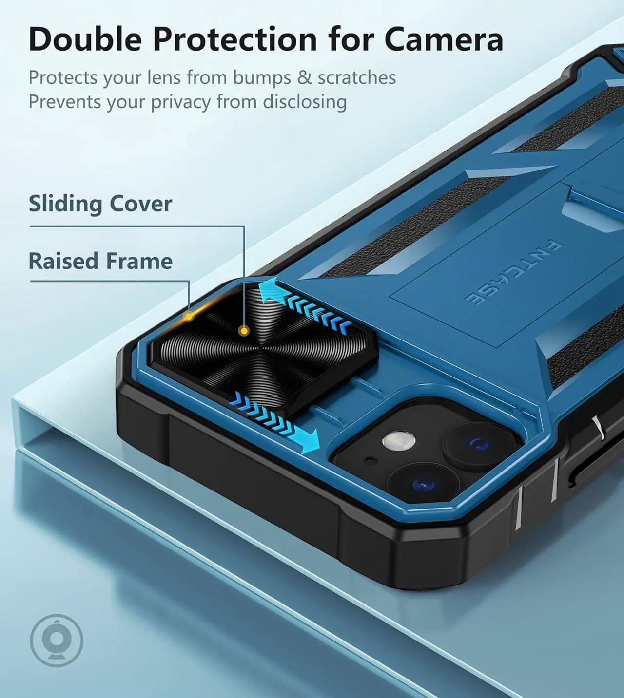Alt view image 3 of 7 - FNTCASE for iPhone 11 Phone Case: Rugged Shockproof Protective Cases for Apple iPhone 11 6.1 inch | Military Grade Drop Proof Protection Cell Phone Mobile Cover with Kickstand & Slide, Blue