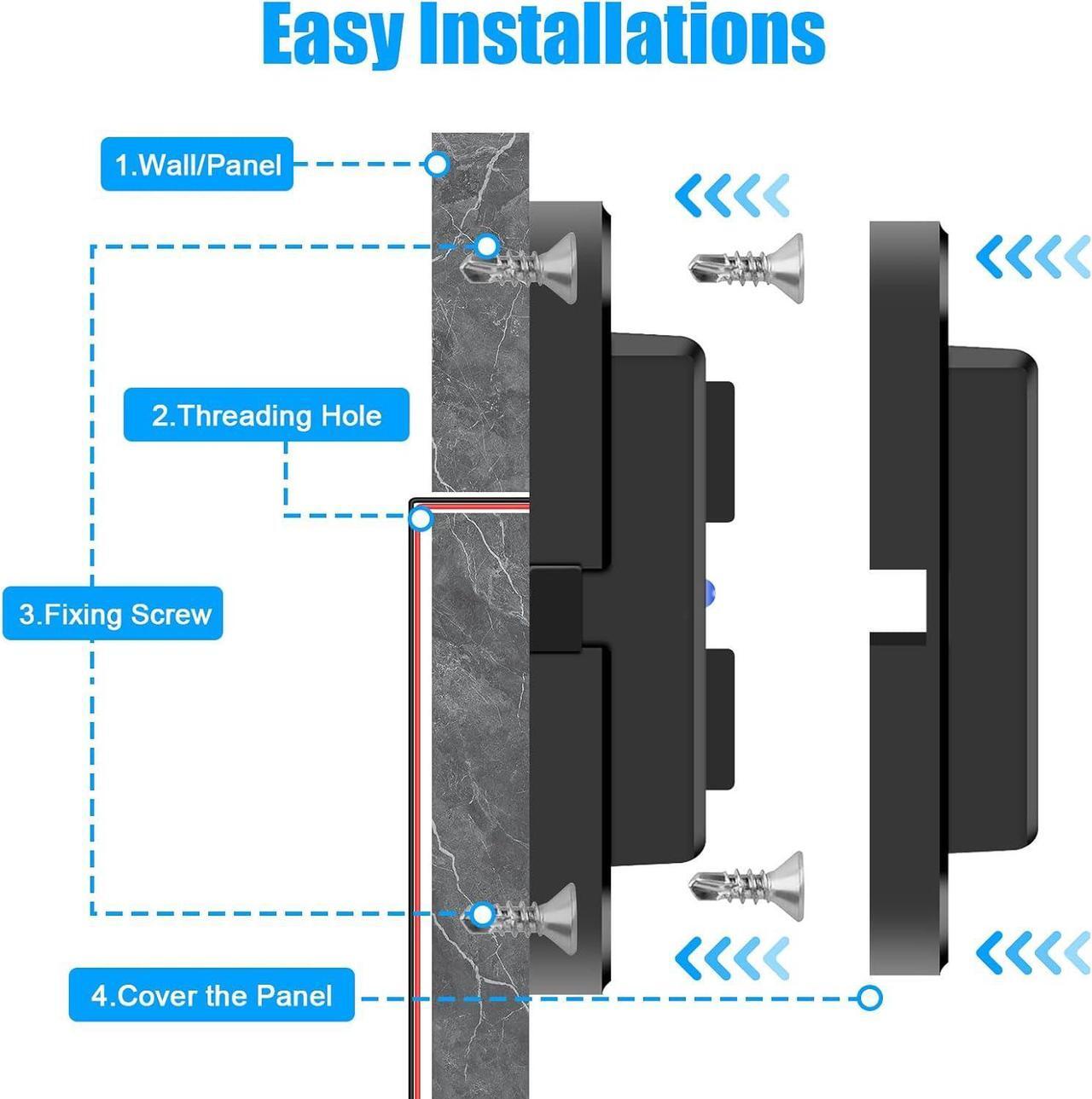 Alt view image 6 of 7 - 12V USB Outlet, Quick Charge 3.0 USB-A Port and USBC Port, 12V 24V Input Surface Mount RV USB Outlet, for RV Marine Motorcycle Truck Golf Cart