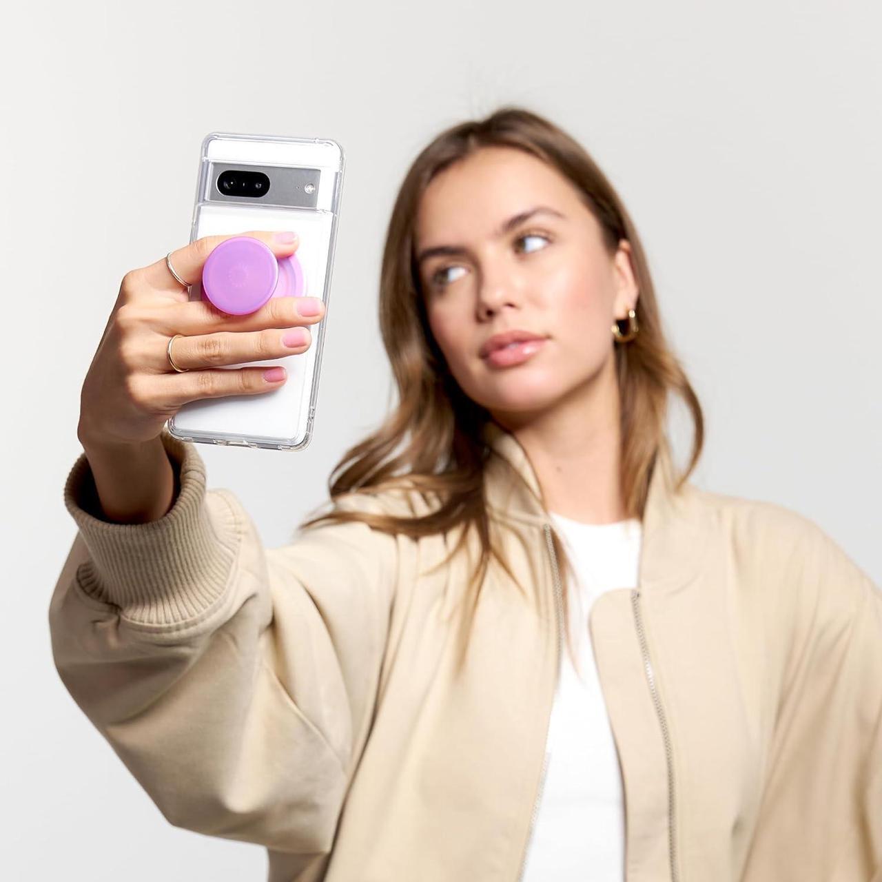 Alt view image 3 of 6 - PopSockets Phone Grip with Expanding Kickstand, Compatible with MagSafe, Adapter Ring for MagSafe Included, Wireless Charging Compatible - Pink Opalescent