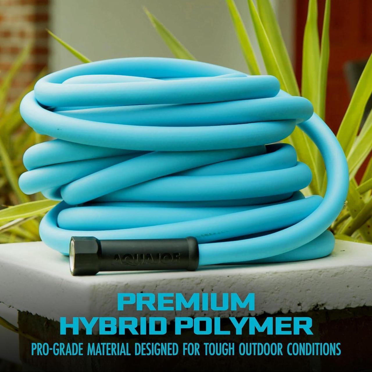 Alt view image 2 of 7 - Aqua Joe 50ft Professional-Grade Hybrid Polymer Garden Hose with Dual Swivel Grips, 500-PSI Burst Rating
