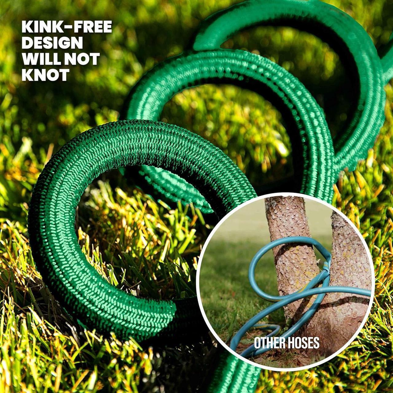 Alt view image 3 of 7 - HYDROSTEEL Metal Garden Hose 100 Ft with Nozzle, Water Hose 100Ft, Heavy Duty 3x Layer Stainless Steel Flexible 100 Ft Garden Hose, Lightweight, Easy to Coil, Garden Hoses 500 PSI AS SEEN ON TV
