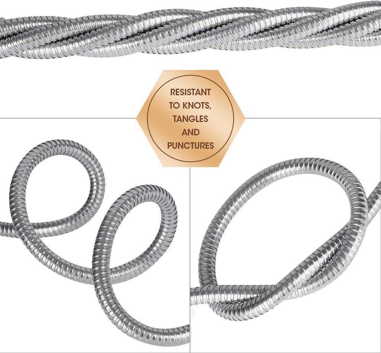 Alt view image 5 of 6 - Metal Short Garden Hose 15ft Connectors, Drainage Hose for Dehumidifier Small Water Hose Extension High Pressure Bib Reel Extender, Drinking Water Hose for RV Outdoor