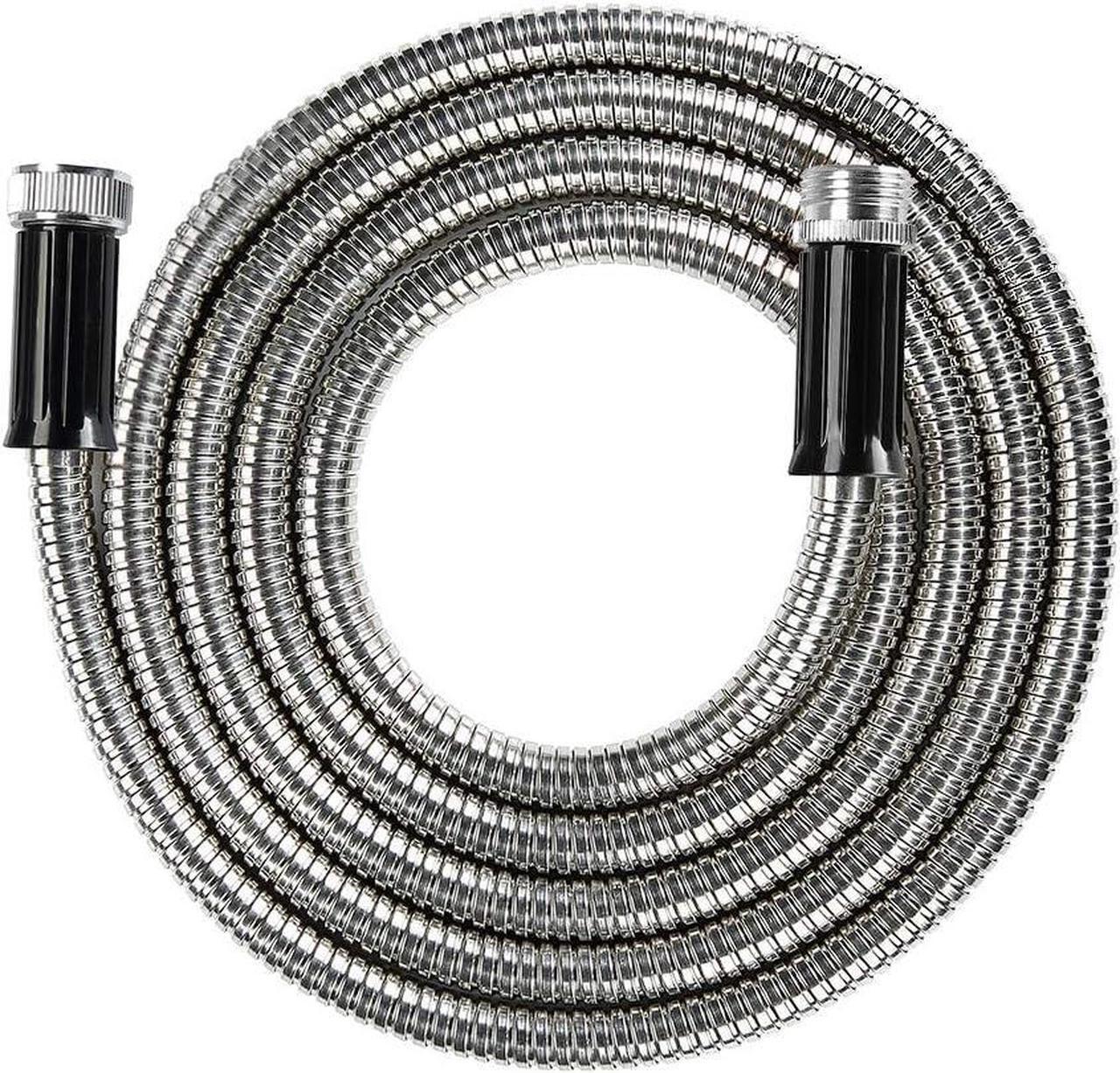 Main image of Metal Short Garden Hose 15ft Connectors, Drainage Hose for Dehumidifier Small Water Hose Extension High Pressure Bib Reel Extender, Drinking Water Hose for RV Outdoor