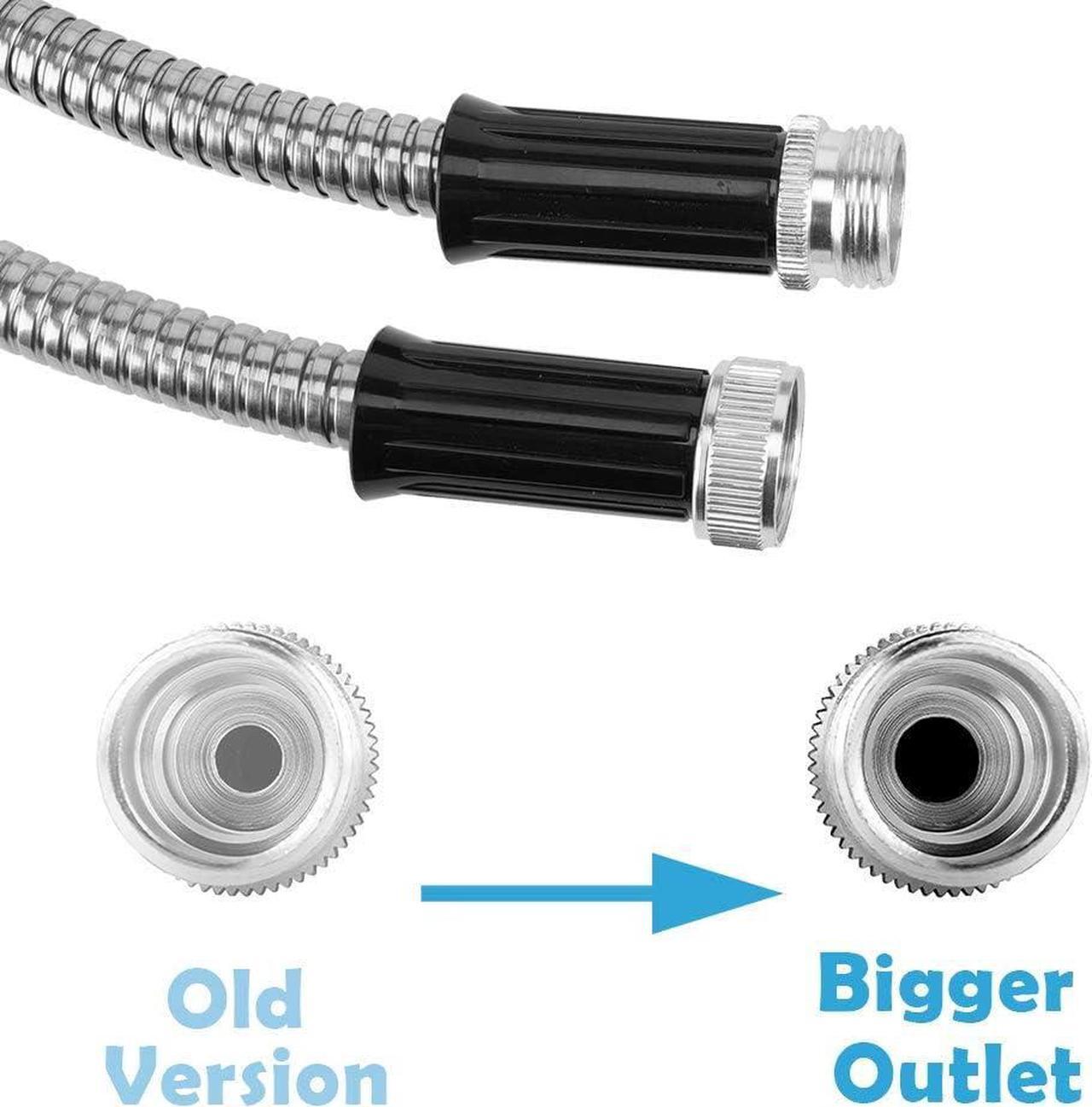 Alt view image 3 of 6 - Metal Short Garden Hose 15ft Connectors, Drainage Hose for Dehumidifier Small Water Hose Extension High Pressure Bib Reel Extender, Drinking Water Hose for RV Outdoor