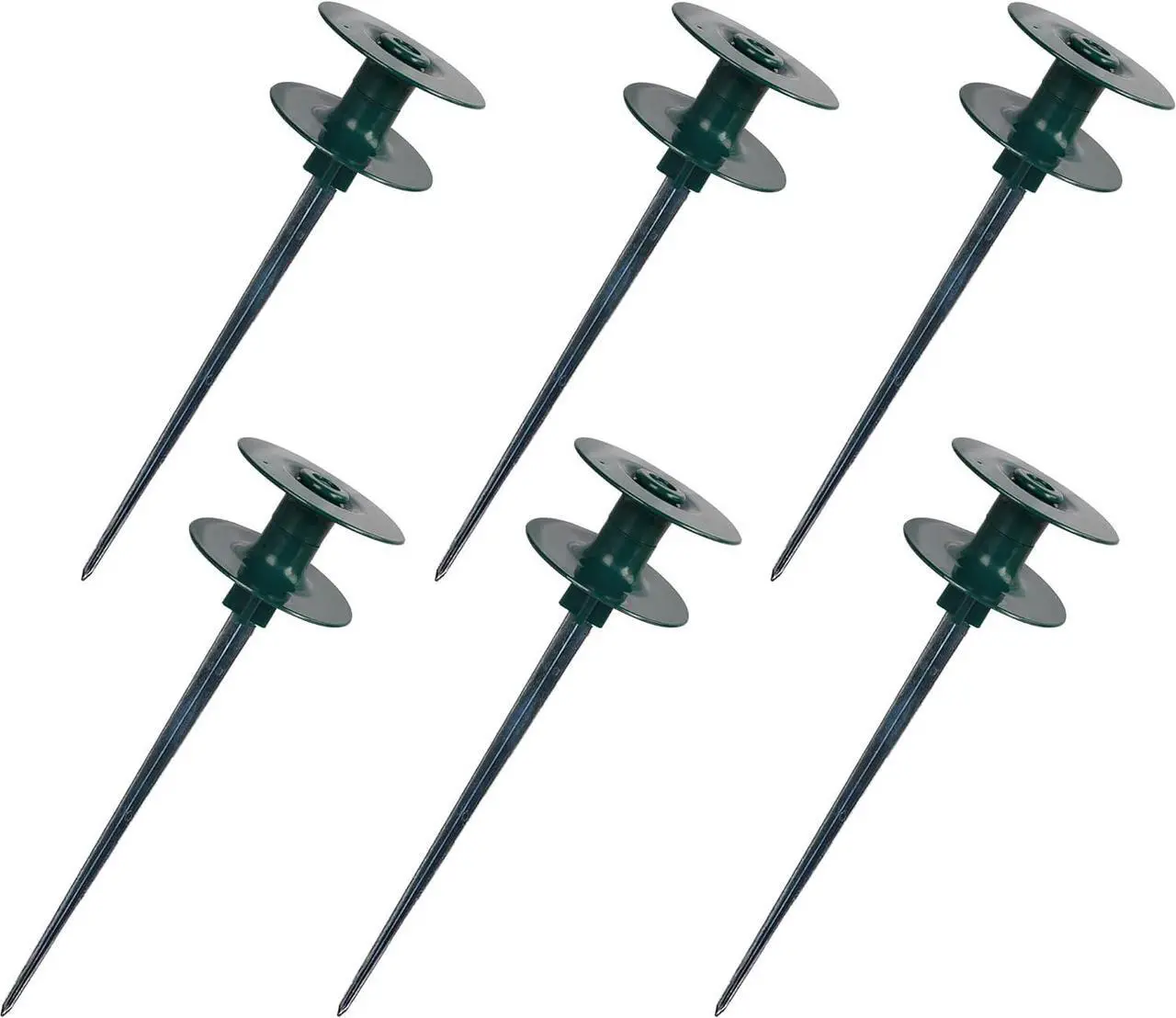 Main image of Hourleey 6 Pack Garden Hose Guide Spike, 10 Inch Rustproof Zinc Sturdy Metal Stake, Heavy Duty Spin Top, Keeps Garden Hose Out of Flower Beds for Plant Protection
