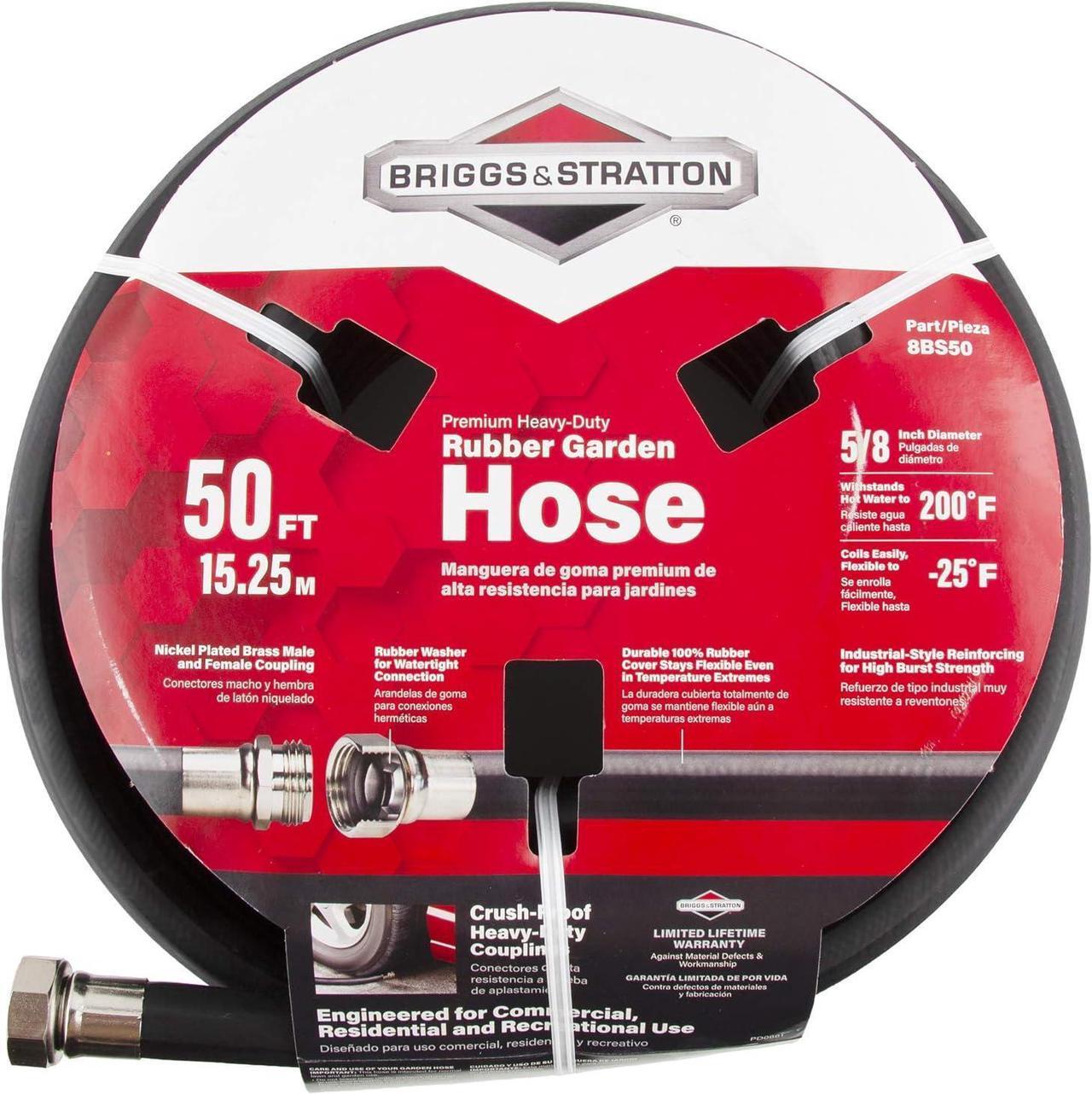 Main image of Briggs and Stratton 8BS50 50-Foot Premium Heavy-Duty Rubber Garden Hose