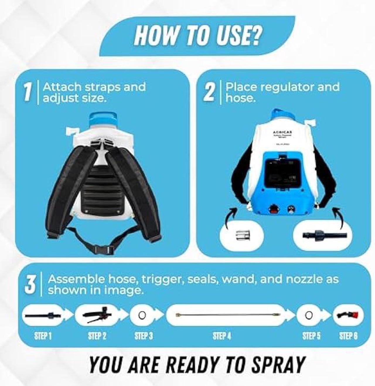 Alt view image 4 of 6 - 4.2 Gal Battery Powered Backpack Sprayer-Multifunctional Weed Sprayer for Lawn&Garden with Adjustable Nozzles and Shoulder Strap, High-Pressure Spray Hose for Weeding&Cleaning