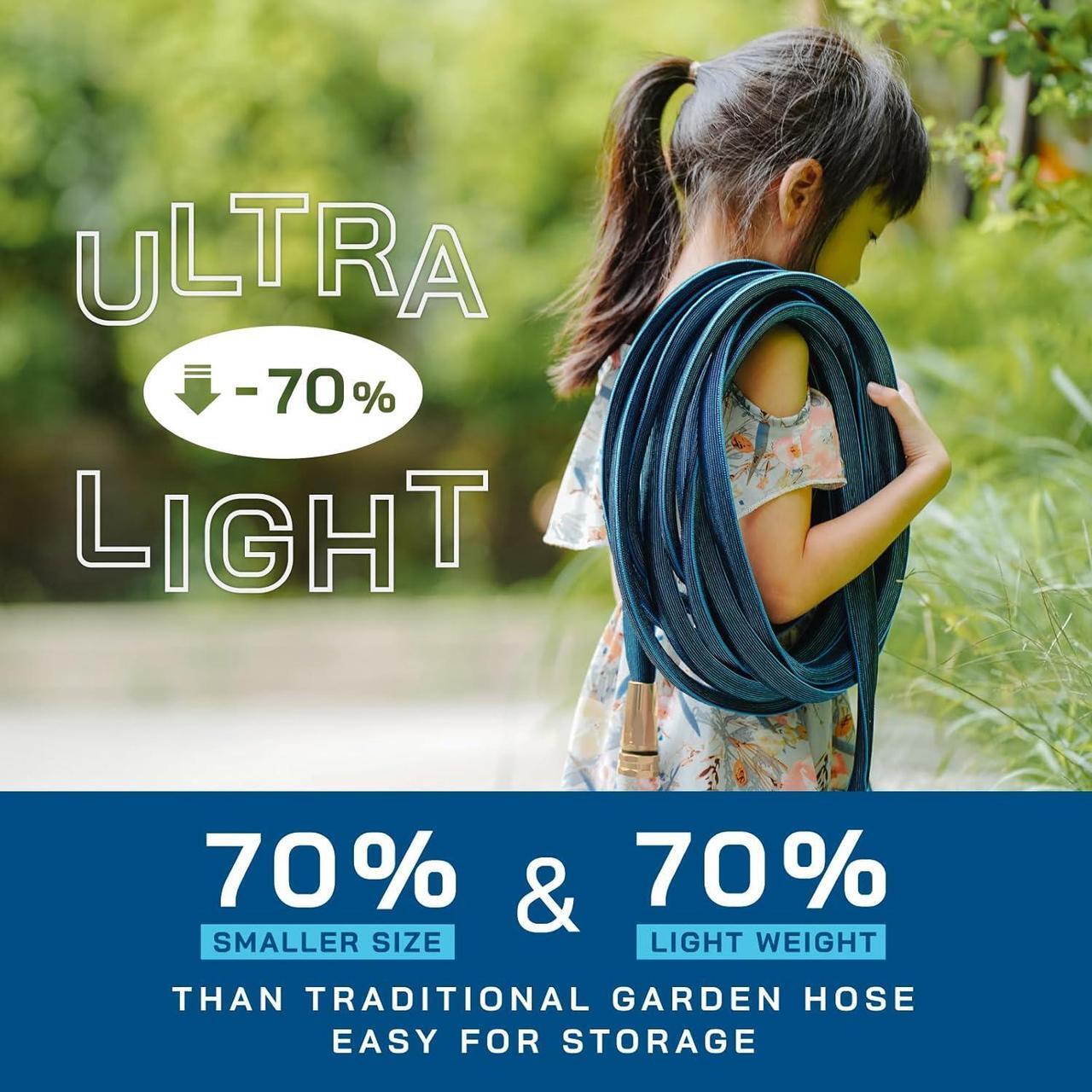 Alt view image 7 of 7 - Expandable Garden Hose 50FT (storage length 25FT), No Kink Flexible Hose for Outdoor, Lightweight and Kink-Free Expanding Pipe, Heavy Duty Retractable Stretch Hose, US Invention Patent