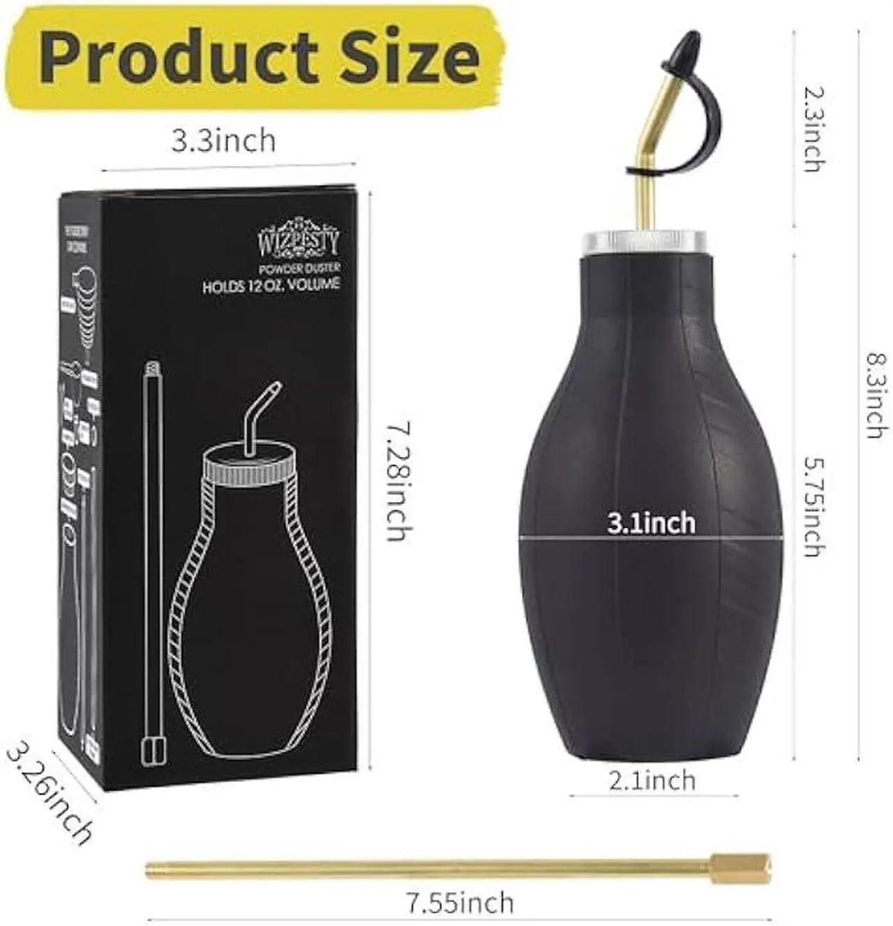 Alt view image 2 of 6 - Bulb Duster Sprayer Insect Buster  Handheld, 12oz. Extendable Applicator Dispenser for Diatomaceous Earth & Other Home Powder Applications  Non-Toxic Assemble Garden Farm